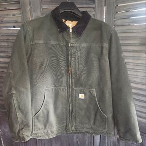 Carhartt Green Utility Jacket Rugged Canvas Design